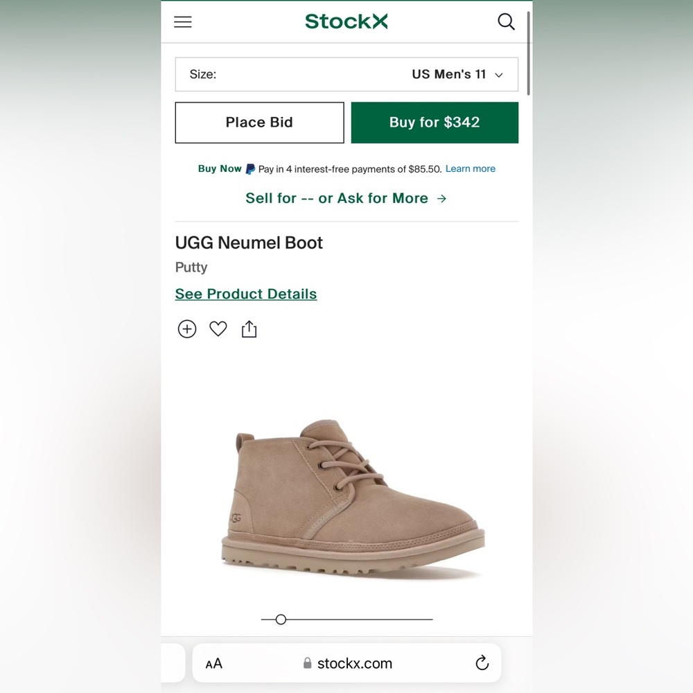 UGG Men’s Neumal Boot in Putty Size 12 (New in Box)